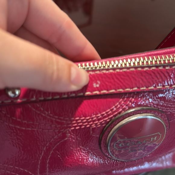 Coach HOT GIRL Pink Patent Leather Signature C Stitch Tote (Style #F15142) - Picture 4 of 16